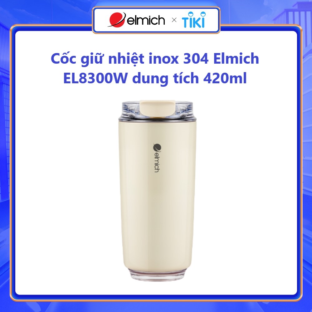 Cốc giữ nhiệt inox 304 Elmich EL8300W dung tích 420ml