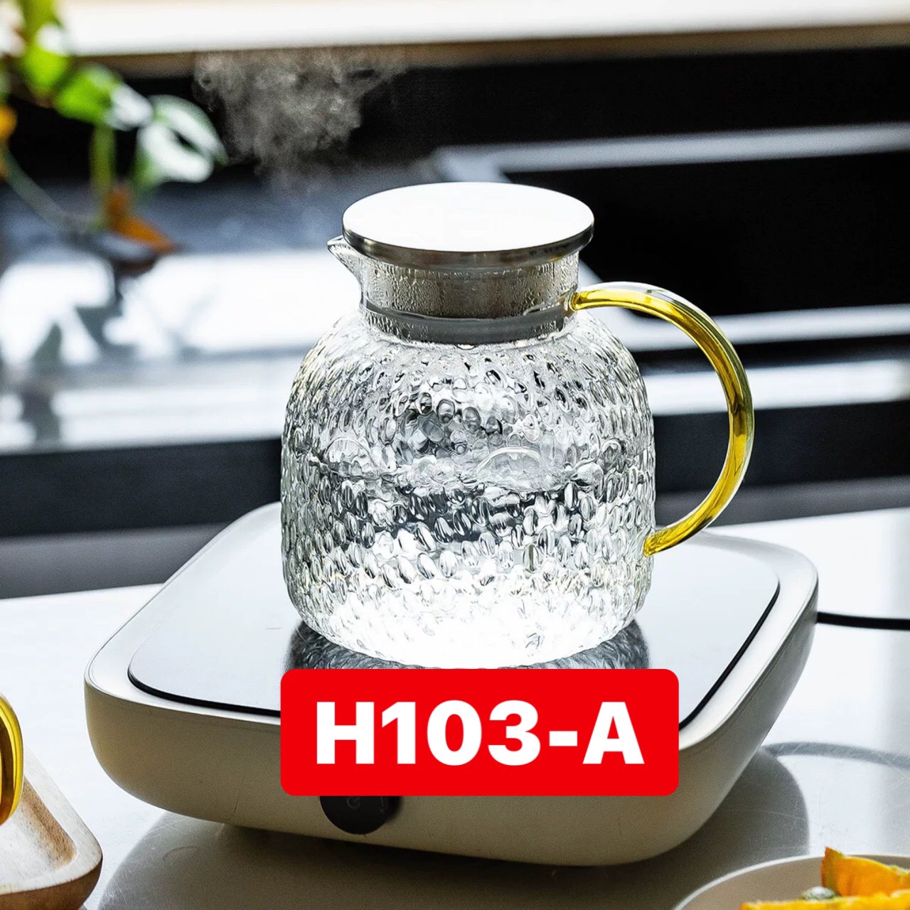 BÌNH THỦY TINH CHỊU NHIỆT HỌA TIẾT DÂY LÁ SẦN DUNG TÍCH 1,3L