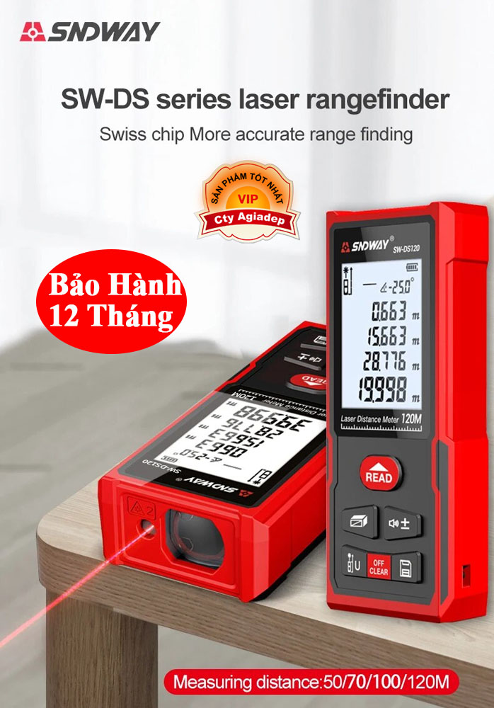 Máy Đo Khoảng Cách Laser Loại 50m / 70m/ 100m/ 120m SNDWayĐa Năng - Dễ Dàng Sử Dụng Từ Xa