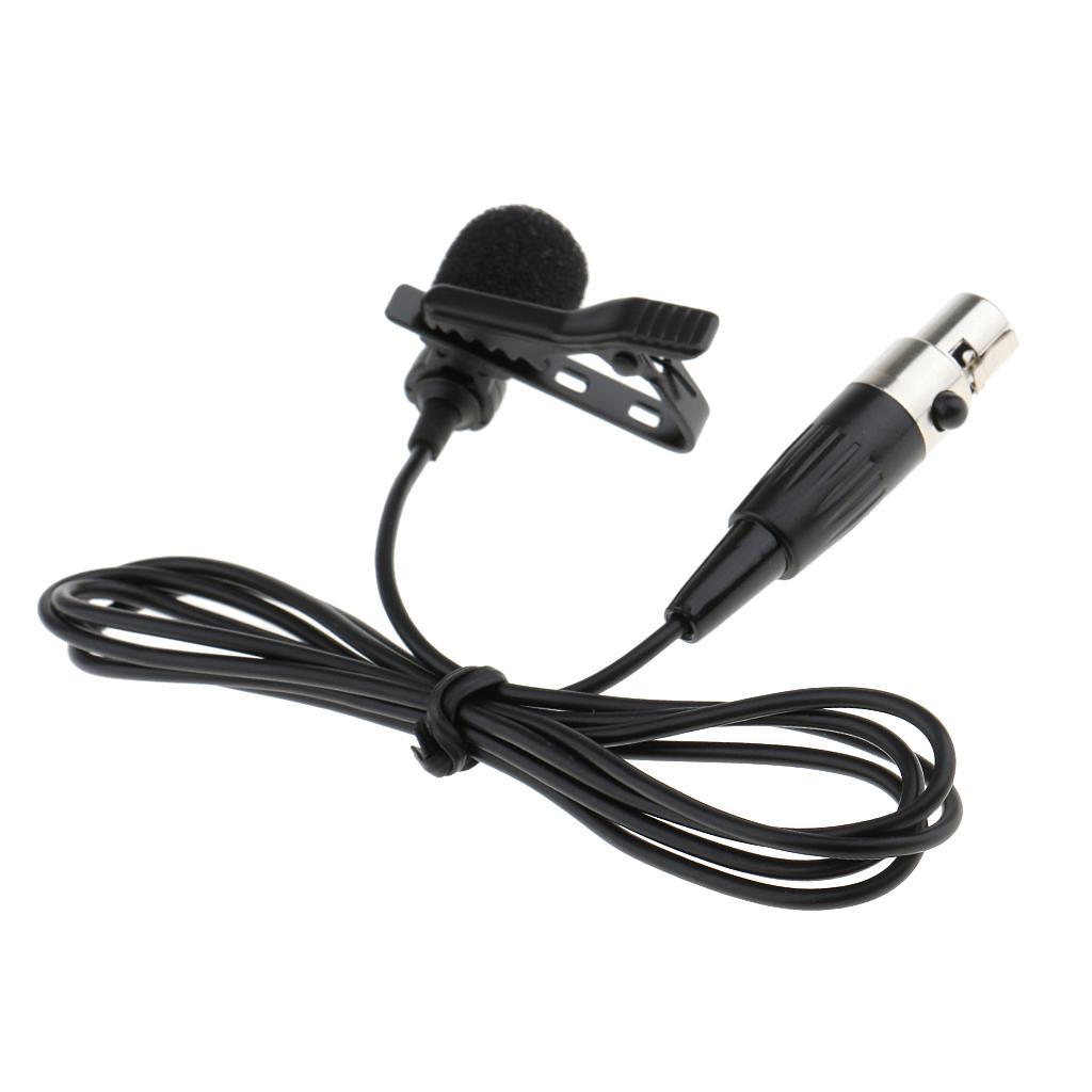 2x XLR Connector Lavalier Lapel Microphone & Windscreen for Wireless System - Black