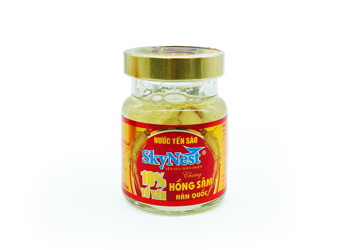 [Tặng kèm túi xách + Hộp quà 6 lọ x70ml] Nước Yến sào SkyNest 18% Tổ Yến chưng Hồng Sâm Hàn Quốc, Lát Hồng Sâm thật, bồi bổ sức khỏe