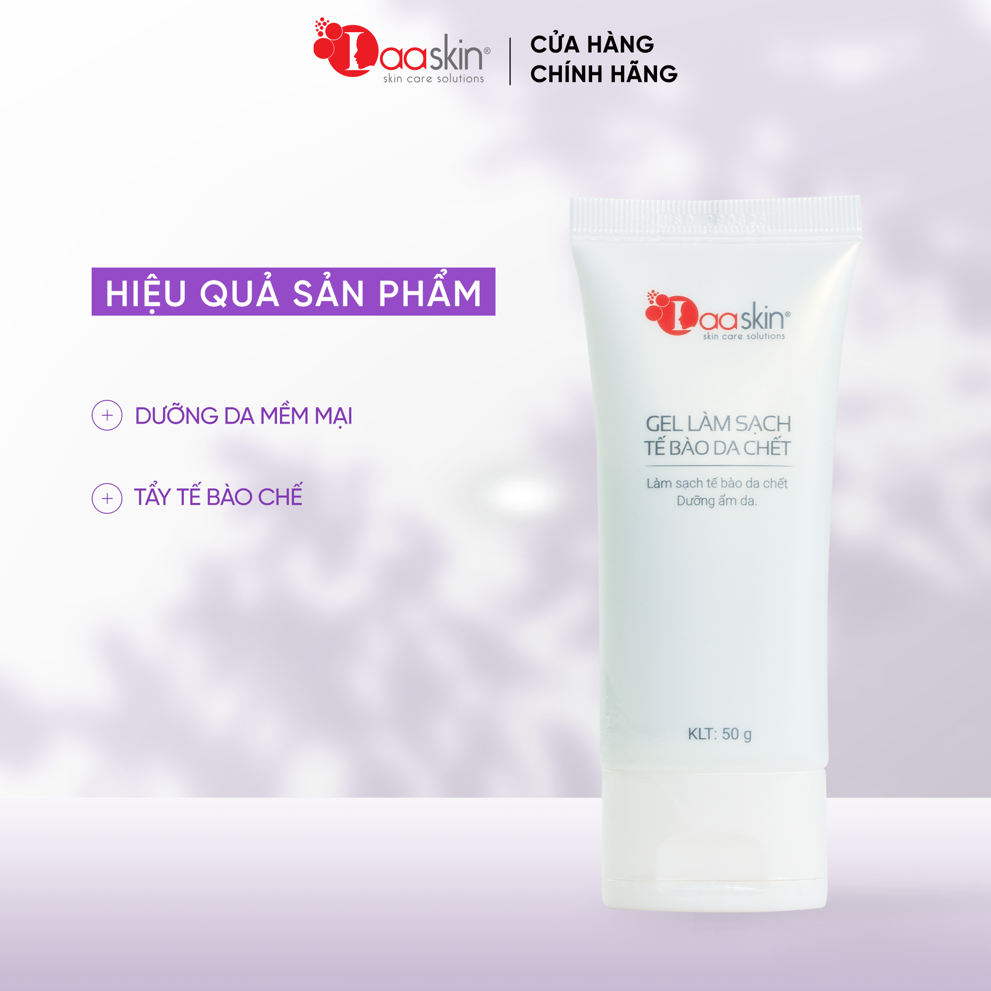 Gel làm sạch tẩy tế bào da chết và dưỡng ẩm da Laaskin 50g