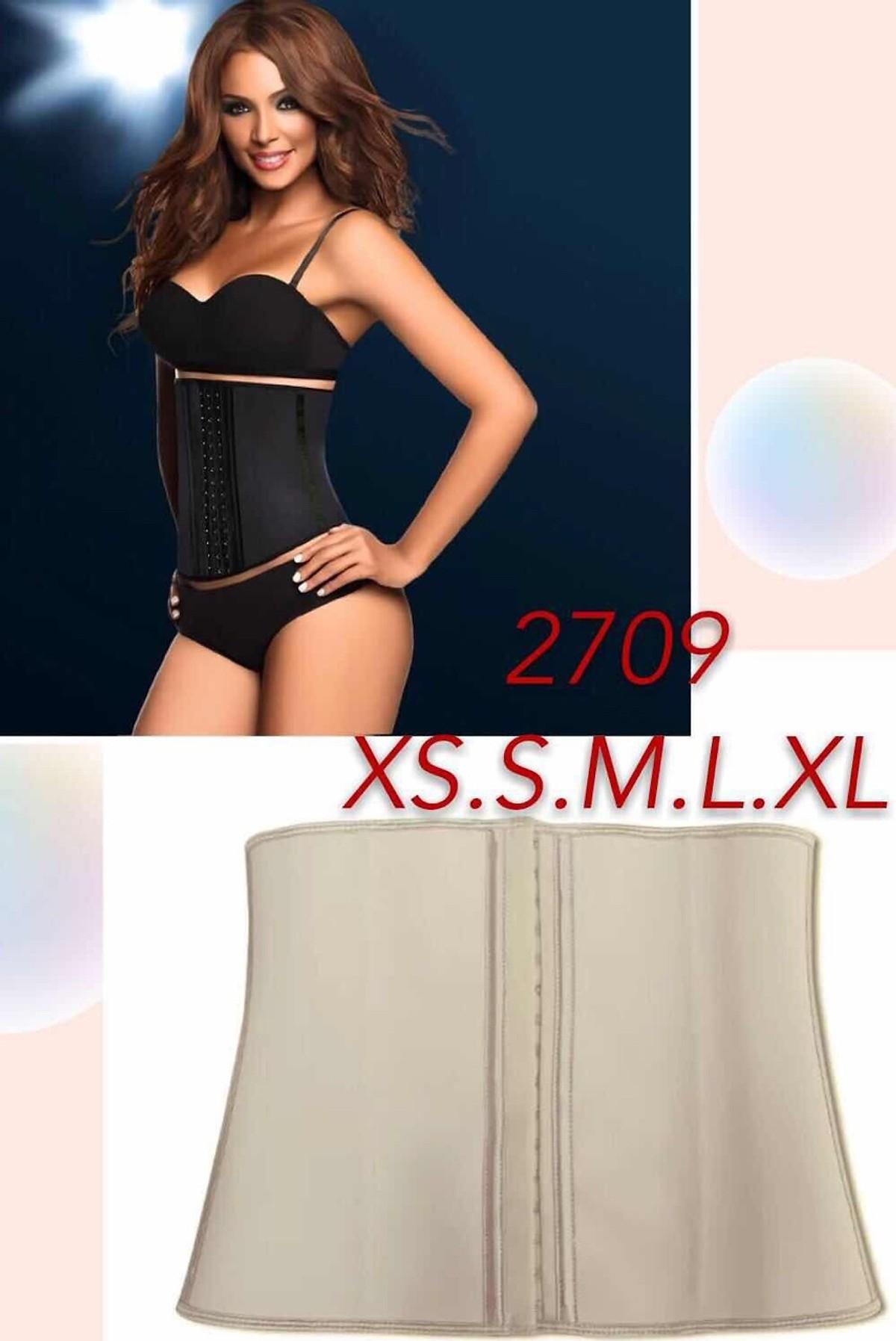 Gen nịt bụng định hình Latex 9 xương thép, 3 nấc móc