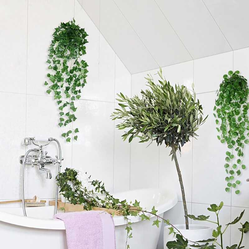 Chùm lá giả treo tường độc đáo dài 85-90cm trang trí nhà hàng, tiểu cảnh, ban công xanh mát CL-02