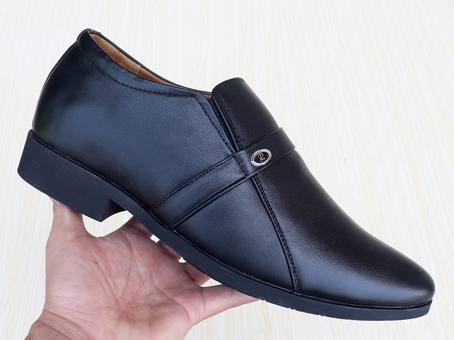 Giày Cao Nam T&TRA Tăng Cao 6Cm- T05 Đen- Chất Liệu Da Bò Cao Cấp, Đế Cao Su Đúc, Phần Tăng Cao Ẩn Bên Trong