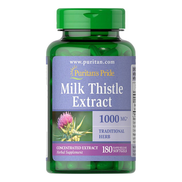 Thực Phẩm Chức Năng - Viên Uống Bổ Gan, Làm Mát Gan, Giải Độc Gan, Tăng Cường Chức Năng Gan  Milk Thistle Extract 1000Mg