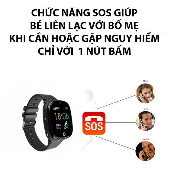 Đồng hồ định vị GPS chống nước HW11 Có camera (hồng)