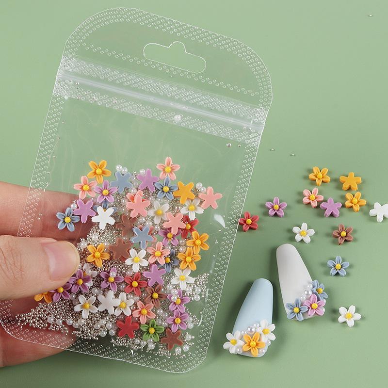 Charm Phụ Kiện Hoa Cúc 5 Cánh Đủ Màu | Lì Nhám | Trang Trí Móng