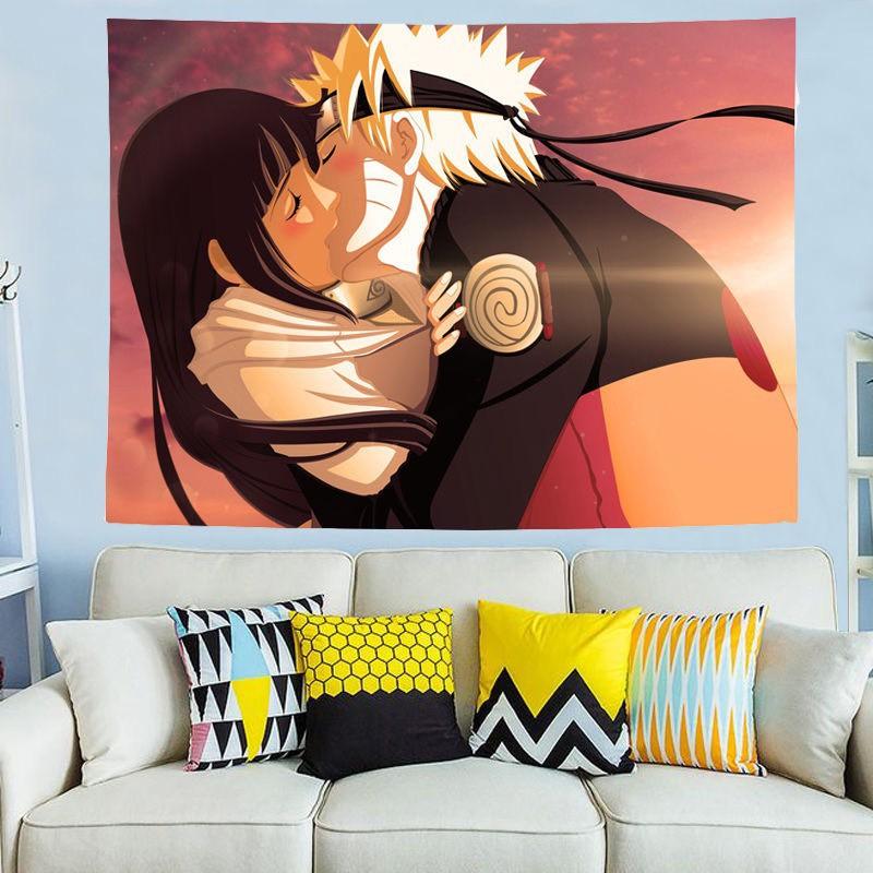 Tranh vải treo tường trang trí phòng, thảm decor hình naruto