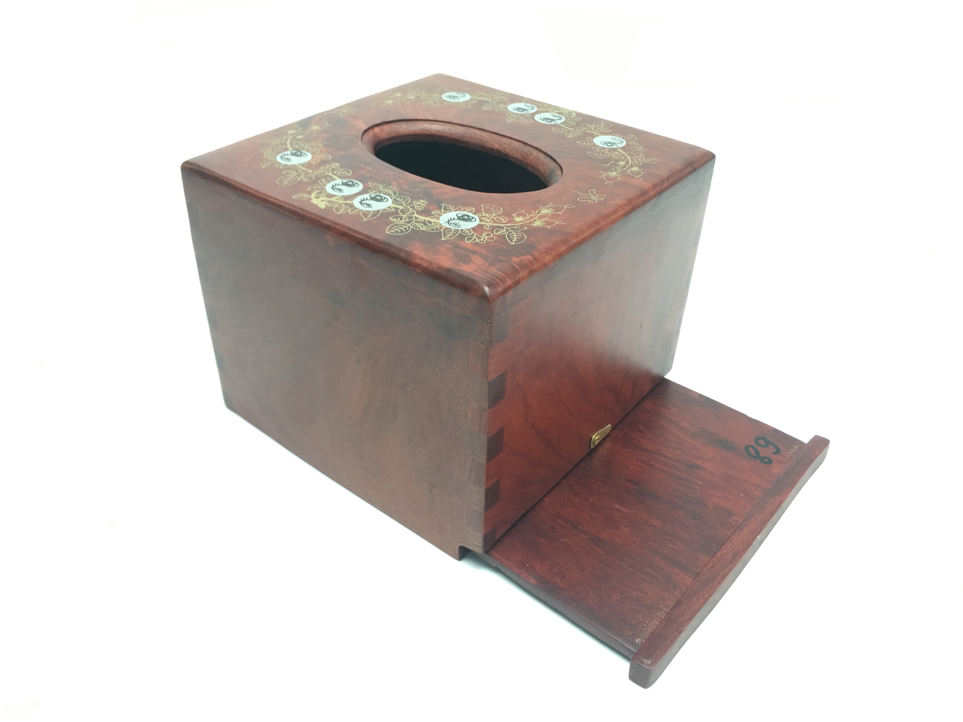 Hộp đựng giấy ăn gỗ cẩm lai kích thước 14x14x12cm