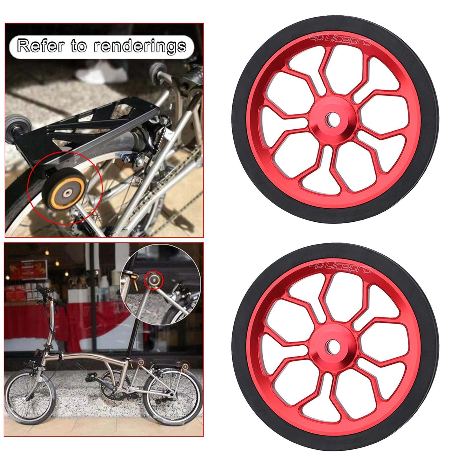 2Pairs High Strength Folding Bike Easy Wheel Refit Parts for Bicycle Cycling