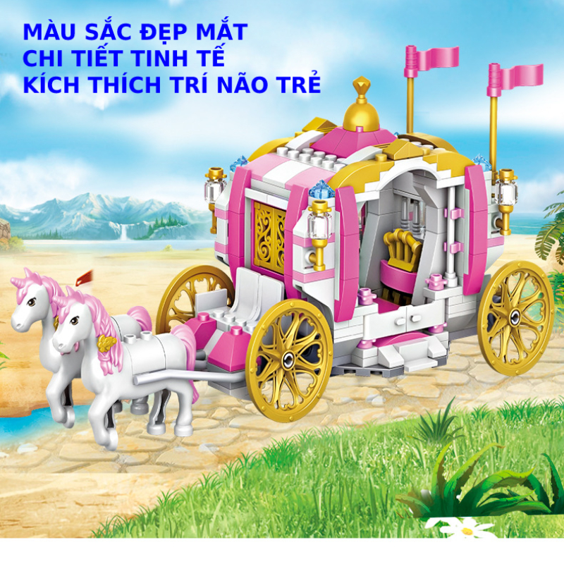 Đồ chơi Lắp ghép Lâu đài Công chúa Hồng trong mơ cho bé gái phát triển trí tuệ
