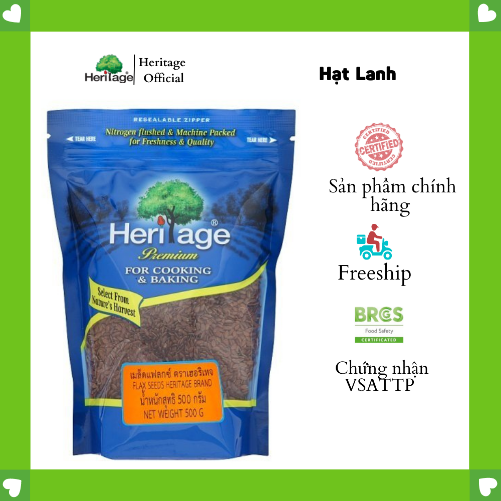 500g Hạt Lanh Heritage- Hạt dinh dưỡng vì sức khỏe