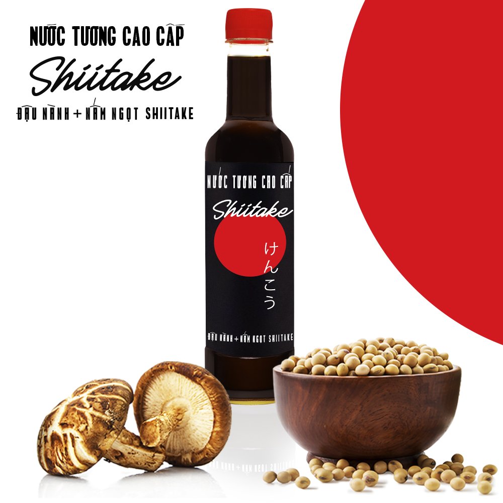 Nước Tương Cao Cấp Shiitake Làng Chài Xưa Độ Đạm Tự Nhiên Lên Men Từ Nấm Ngọt Nhât Và Đậu Nành
