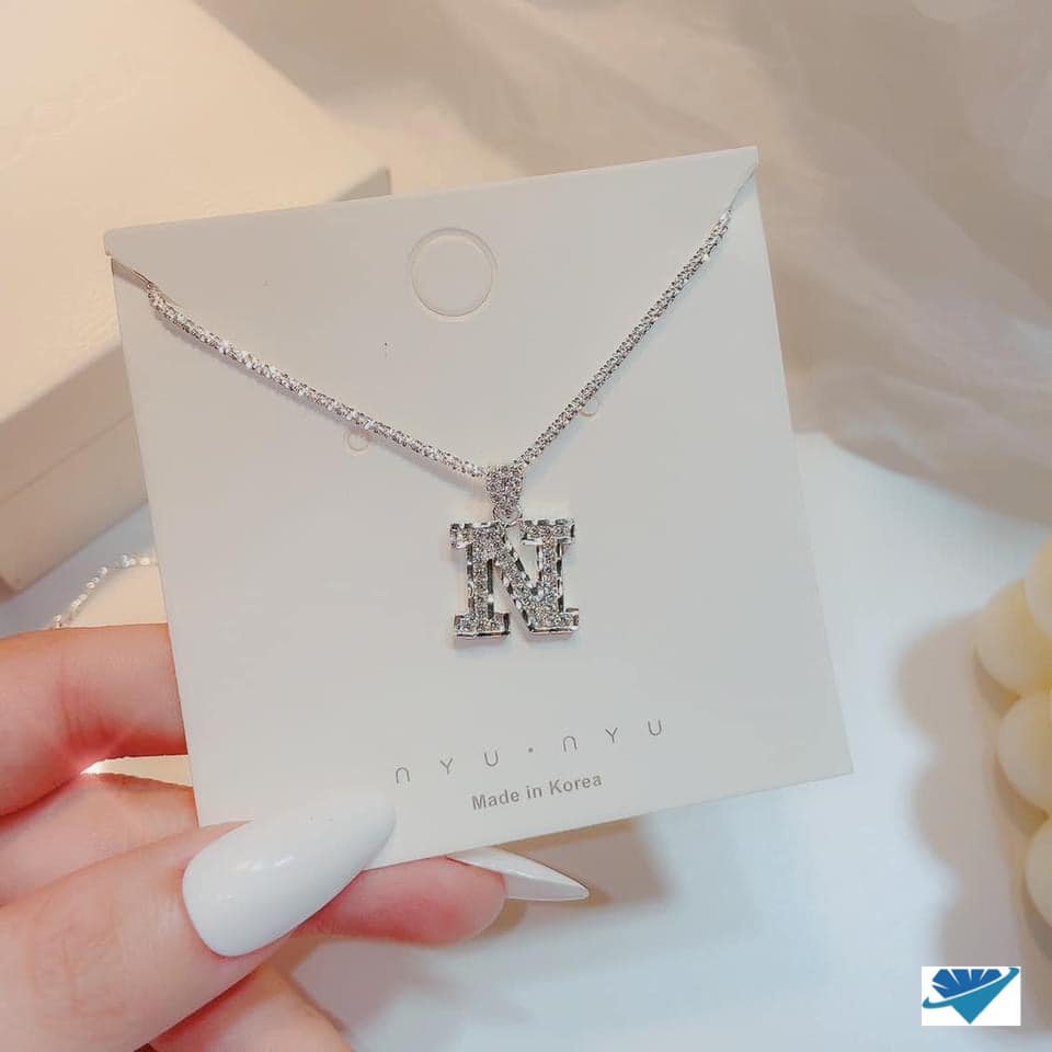 Mặt dây chuyền bạc hình chữ cái chất liệu bạc MS58c