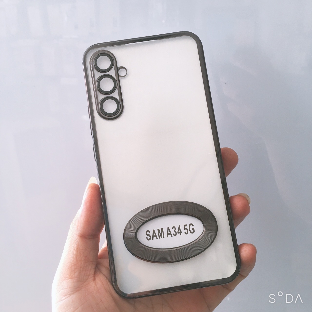 Ốp lưng cho Samsung A34 5G TPU trong viền màu cạnh vuông bảo vệ camera