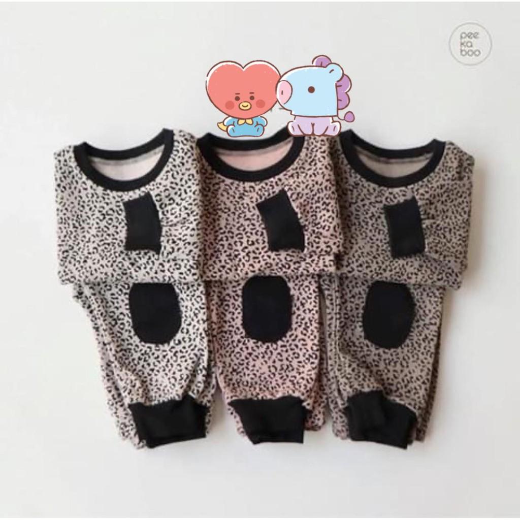 Bộ Dài Tay Cho Bé Bộ Da Beo Bo Viền Cho Bé Chất cotton cao cấp form siêu đẹp bé mặc ngủ bao ấm