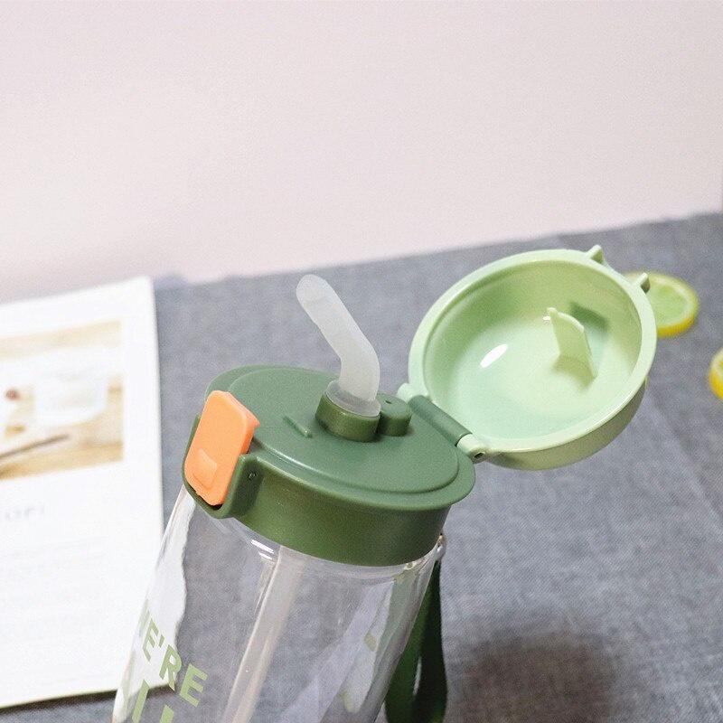 New simple Bouncing Straw Water Cup for Men and Women Students Outdoor Sports Travel Portable Leak-proof Plastic Beverage