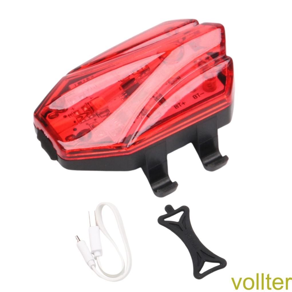 Bicycle LED Taillight Portable Rechargeable Plastic IPX4 Waterproof Bright Tail Light Multi-mode Warning Lamp