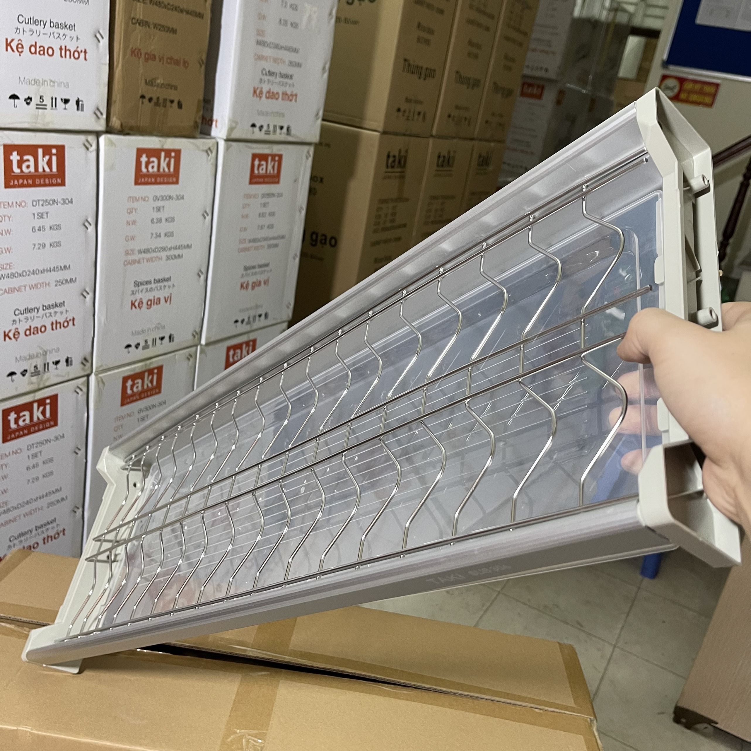 Giá Bát Cố Định Tủ Bếp, Kệ Chén Tủ Bếp INOX 304 - Khung Nhôm Cao Cấp - Bảo Hành Vĩnh Viễn - Có Thợ Lắp