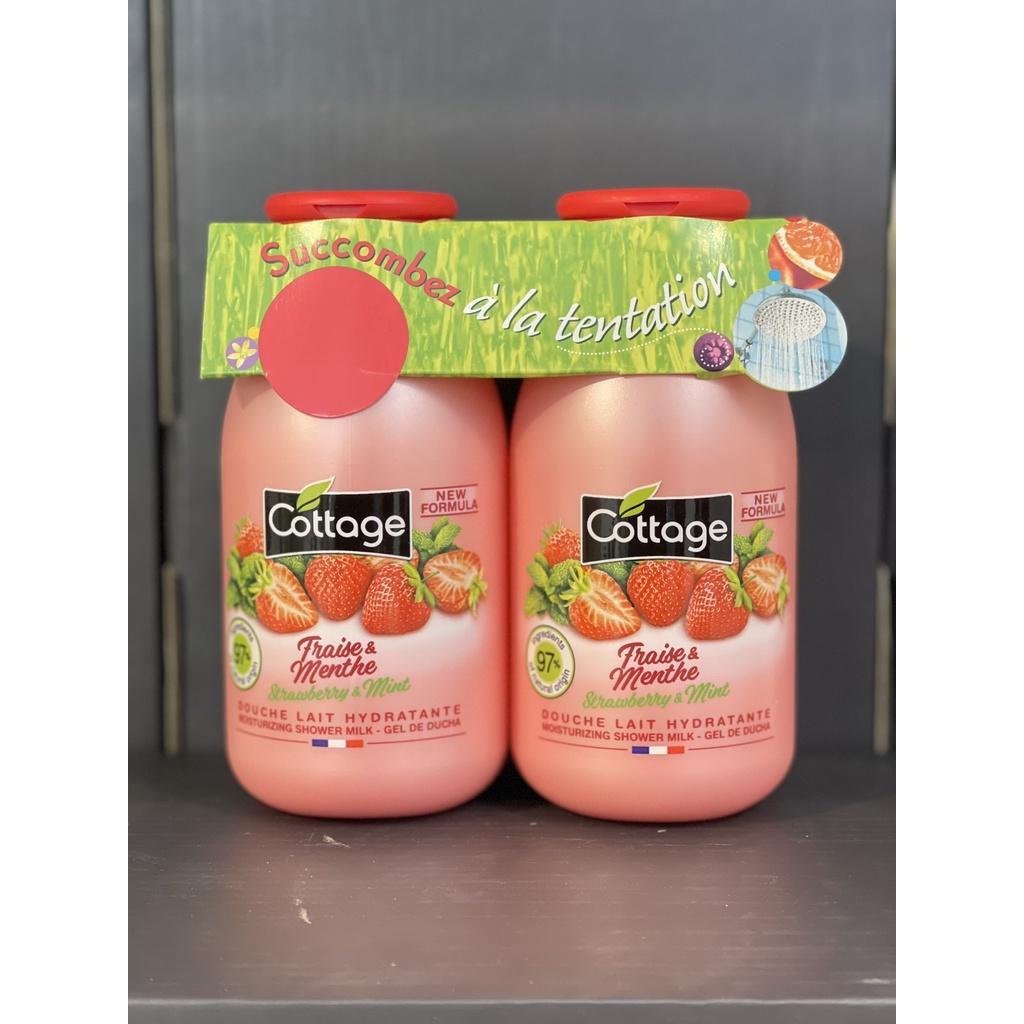 Sữa tắm dạng gel combo 2 chai Cottage 250ml, hương dâu tây