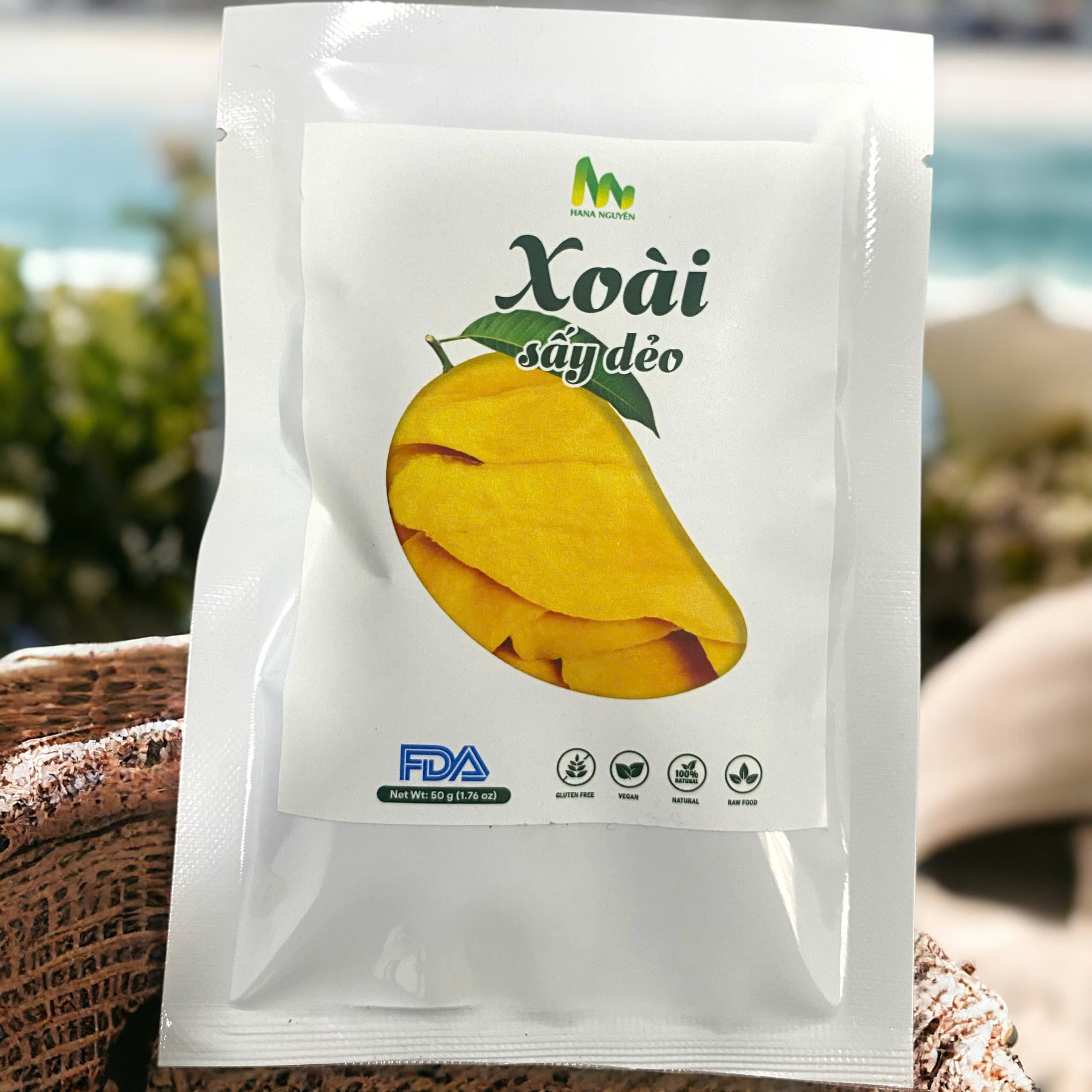 Xoài sấy dẻo HANA NGUYÊN, vị chua ngọt tự nhiên cắt sợi 50g
