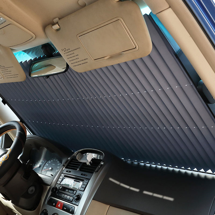 Rèm chống nắng, chống nóng co rút tự động trên xe hơi thông minh (Tặng gương cầu lồi mini gắn gương chiếu hậu ô tô)