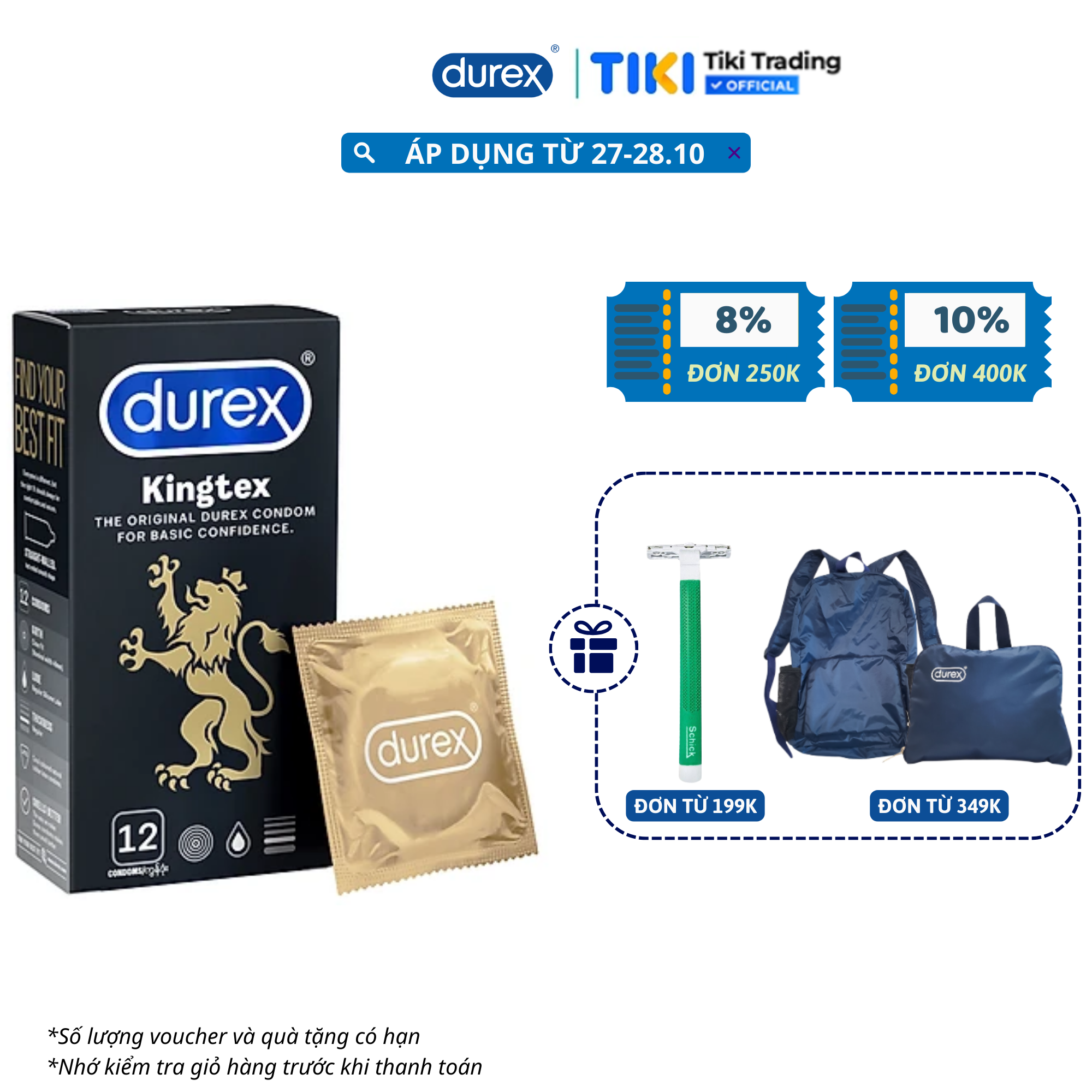 Bao cao su Durex Kingtex 12 bao