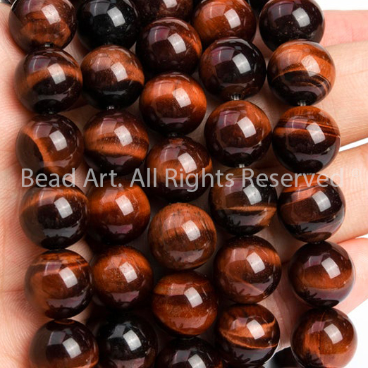 8MM Đá Mắt Hổ Đỏ, Mắt Cọp Đỏ, Red Tiger Eye Tự Nhiên Loại AAA, Đá Phối Vòng Tay Phong Thuỷ, Chuỗi Hạt, Mệnh Hoả, Thổ - Bead Art