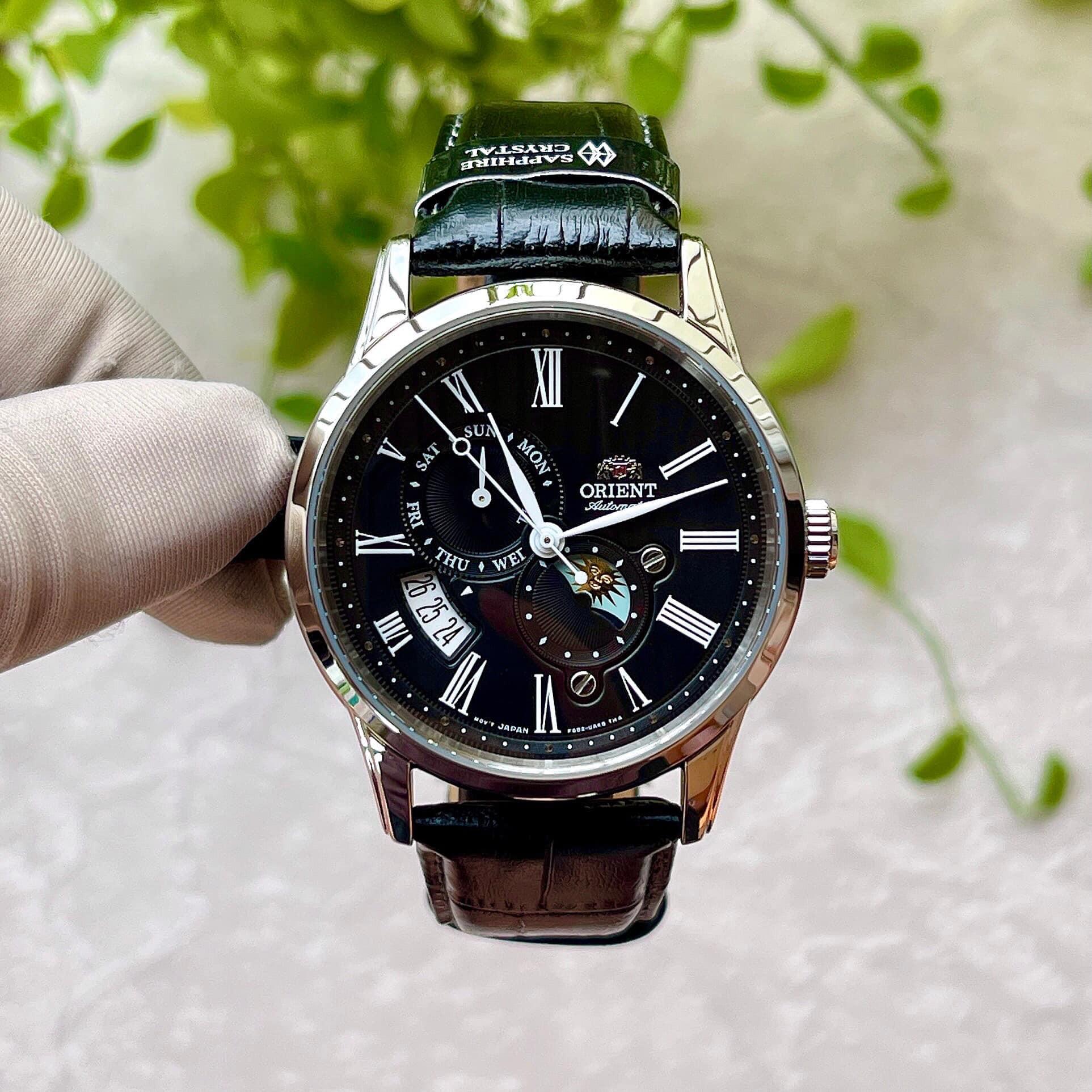 Đồng Hồ Nam Dây Da Orient Automatic Sun And Moon RA-AK0010B10B