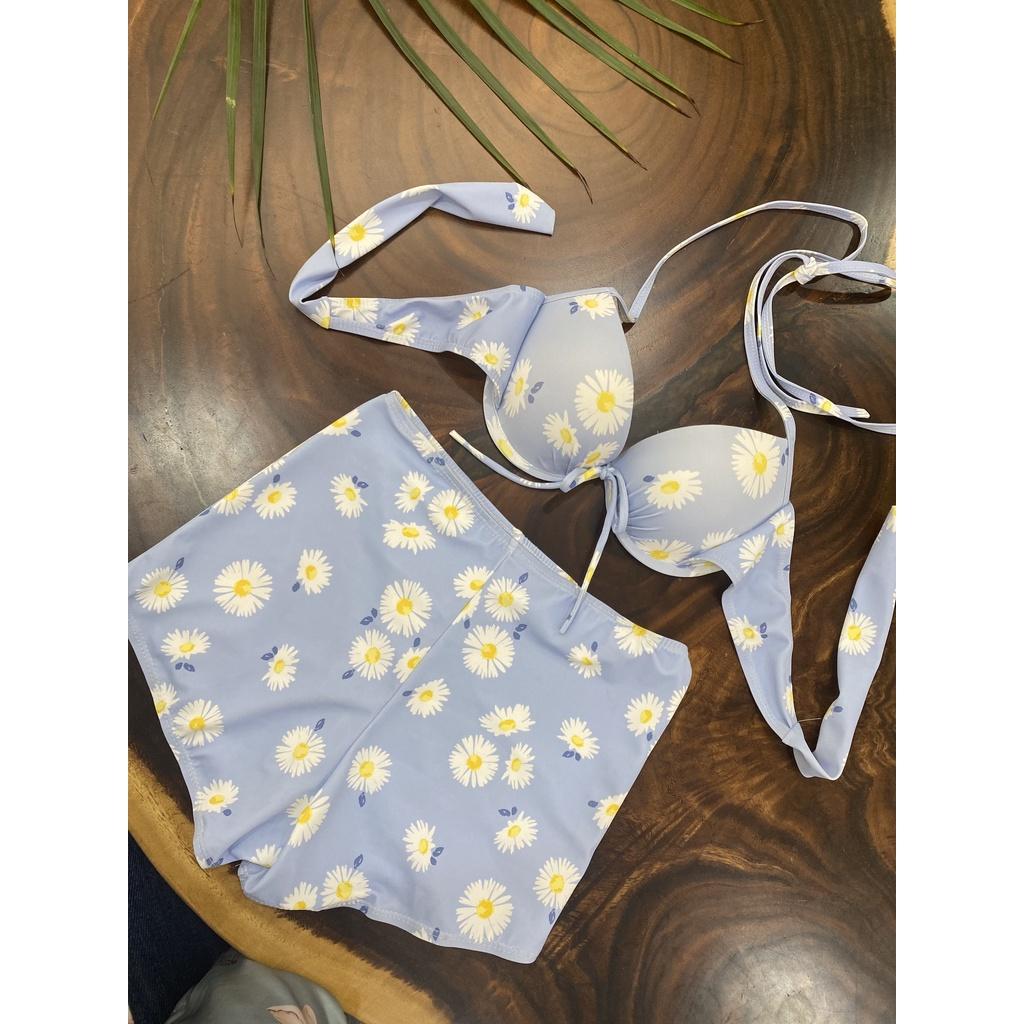 Bikini, Đồ Bơi Đi Biển Hai Mảnh Áo Gọng Nơ Quần Đùi ODERI HM-071