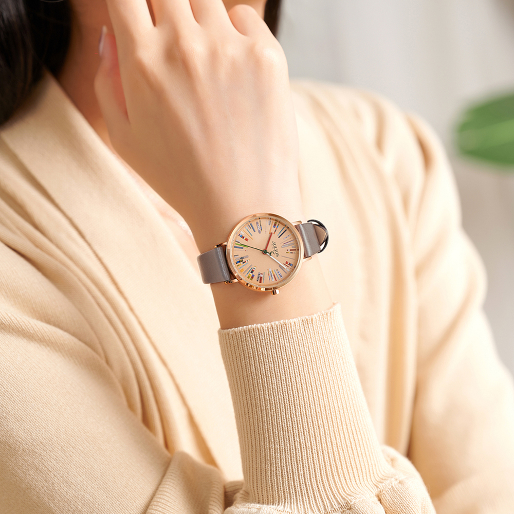 Đồng Hồ Nữ Julius Hàn Quốc JA-1386 Dây Da Cá Tính