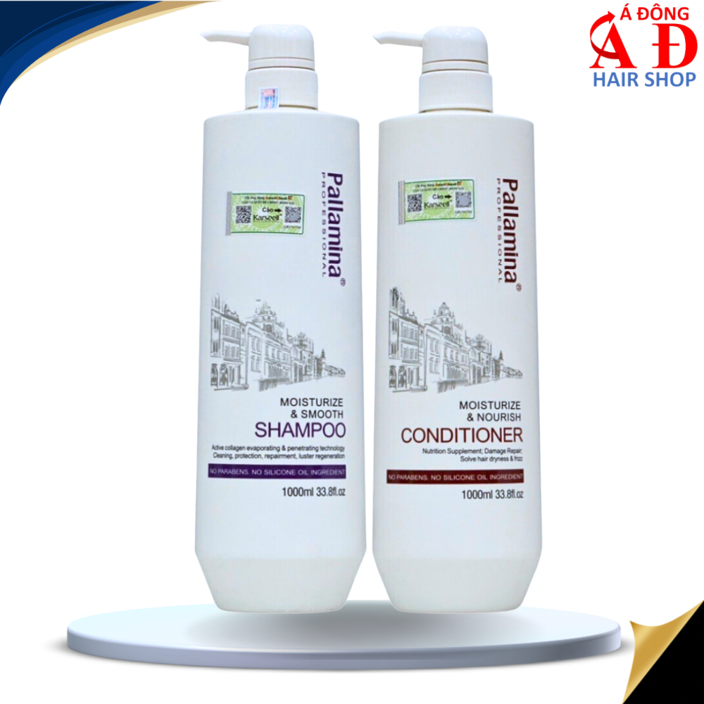 BỘ DẦU GỘI XẢ PALLAMINA COLLAGEN MOISTURIZE & SMOOTH PHỤC HỒI SIÊU MƯỢT TÓC CAO CẤP 1000MLX2