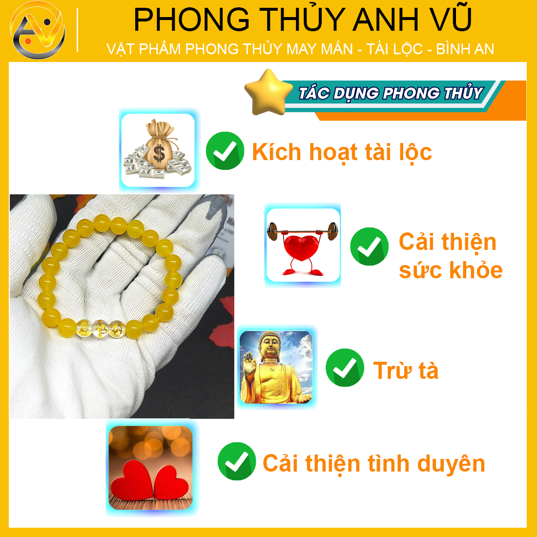 Vòng tay 12 con giáp tam hợp thân tý thìn - chất liệu mã não vàng tự nhiên - size 8 10ly - may mắn tài lộc - Vòng Tam Hợp Anh Vũ