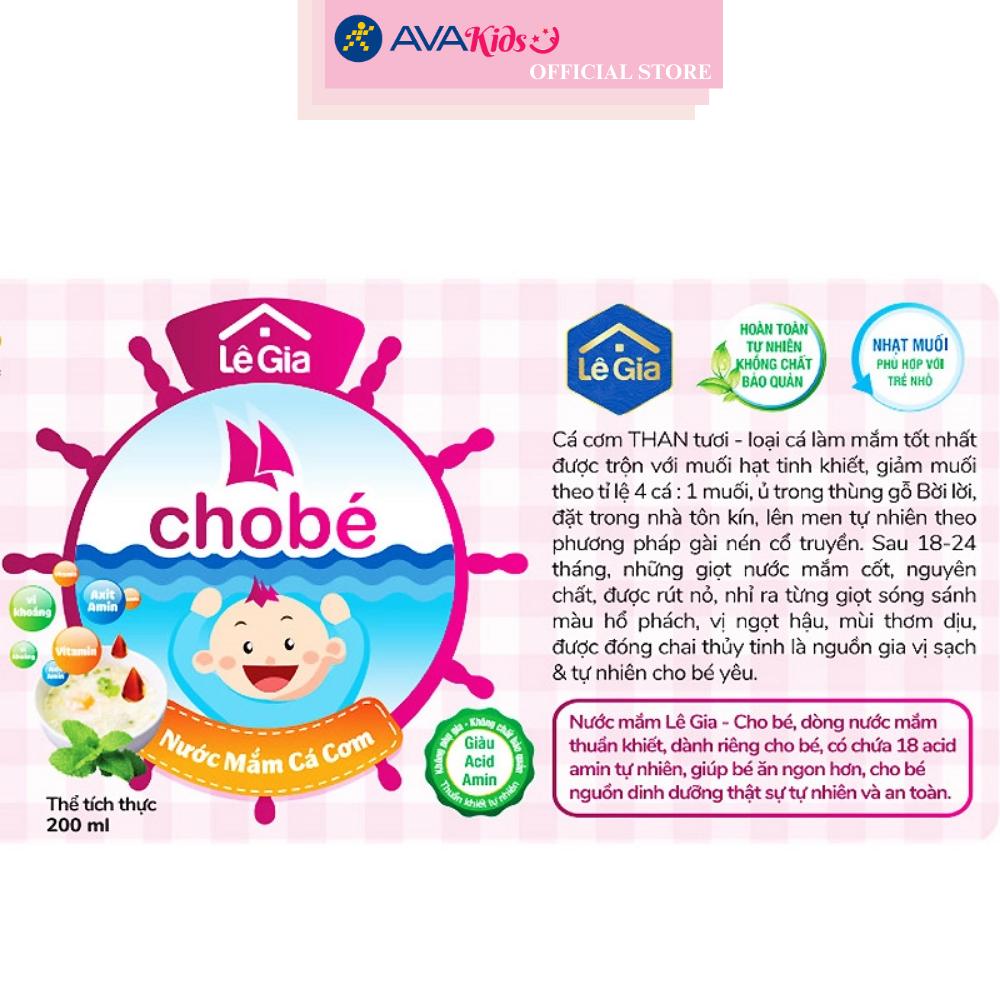 Nước mắm Lê Gia ăn dặm cho bé 35°N chai 200 ml (từ 6 tháng)