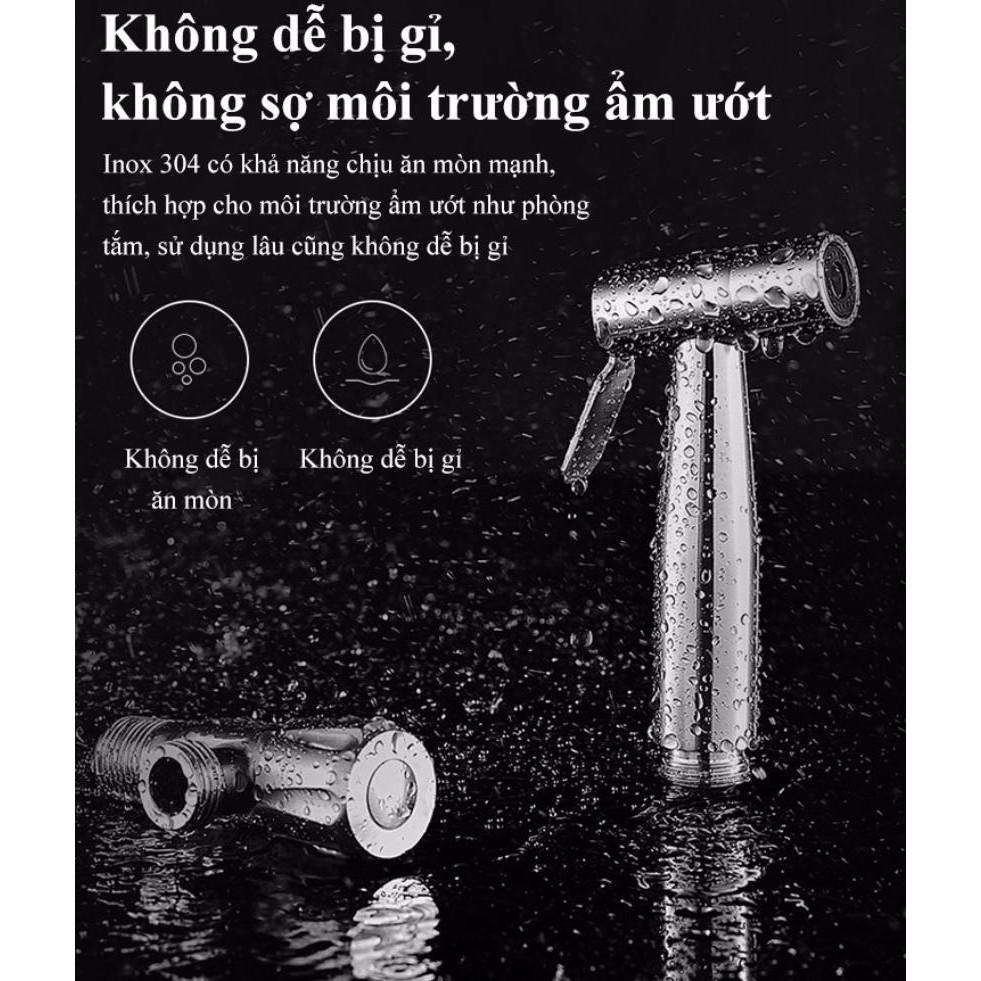 Bộ Vòi xịt nước tăng áp inox kèm van khoá Stainless Steel - Home and Garden