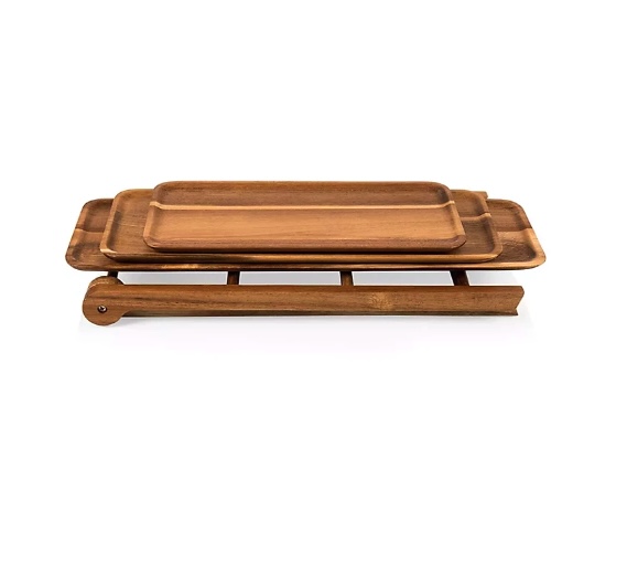 Khay Gỗ Đựng Thức Ăn Trang Trí Bàn Tiệc Serving Cascading Tray 3F