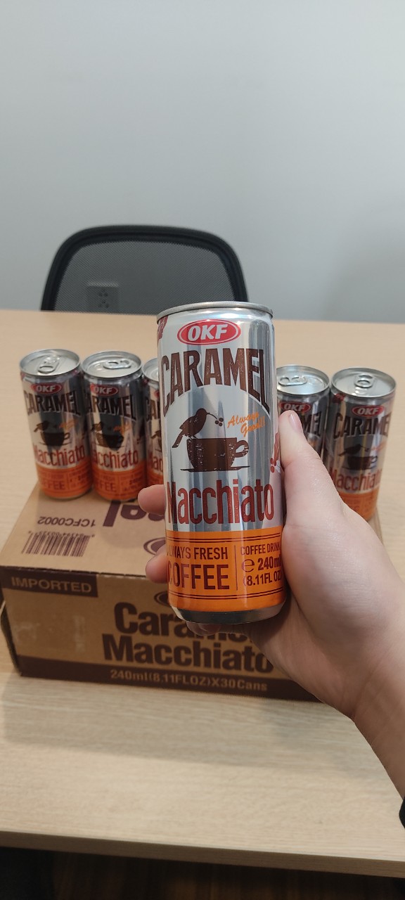 Cà phê Caramel Macchiato 240ml OKF HÀN QUỐC x 30 lon 240ml