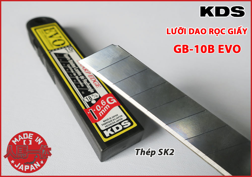 LƯỠI DAO RỌC GIẤY 18mmm KDS GB-10BEVO