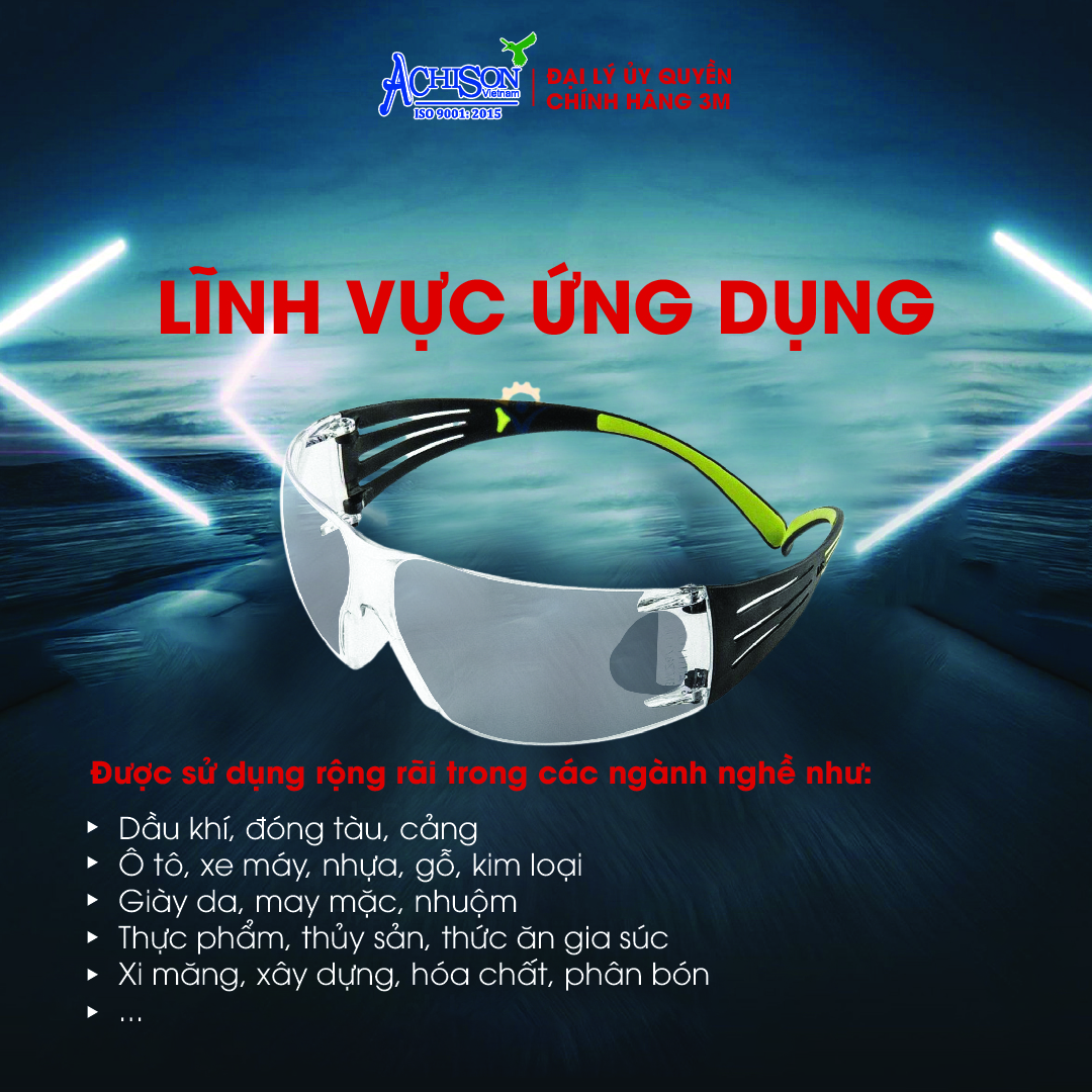 Kính bảo hộ lao động, kính chống bụi, chống đọng sương, chống trầy xước cao cấp 3M SF401AF - Xuất xứ Đài Loan