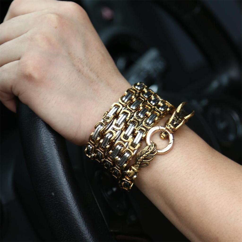 Outdoor Mens Biker Dragon Curb Chain Necklace Biker Link