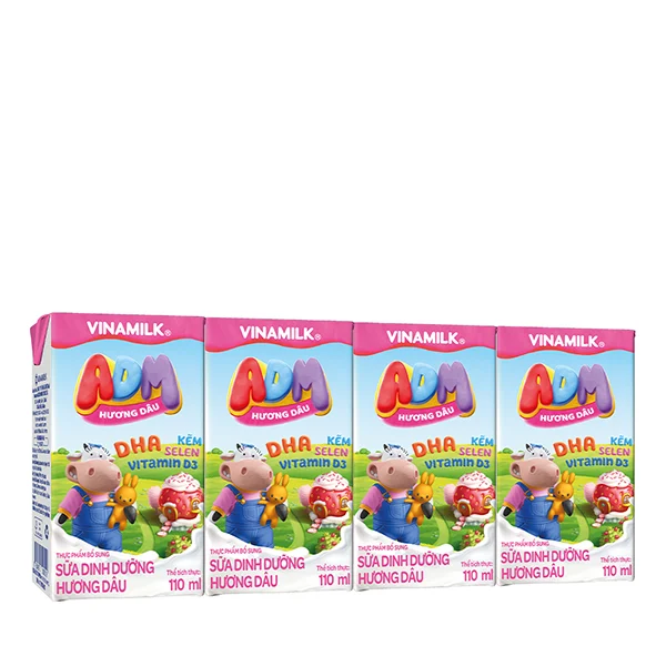Thùng 48 Hộp Sữa dinh dưỡng Hương Dâu Vinamilk ADM