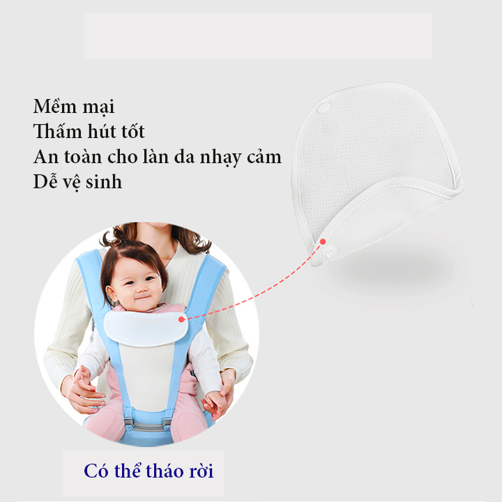 Địu em bé, địu cho bé chống gù đa năng nhiều tư thế có ghế vải lưới thoáng mát cho bé – SS013