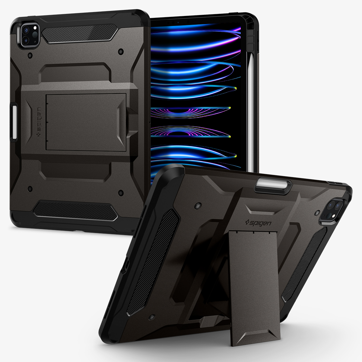 Ốp Lưng dành cho iPad Pro 11" M2/M1/Pro 12.9'' M2/M1  Spigen Tough Armor Pro - Hàng Chính Hãng