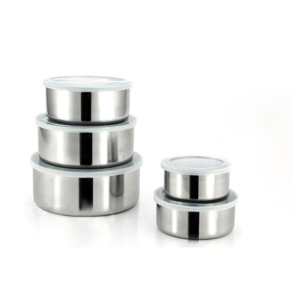 5Pcs Stainless Steel Mixing Bowl With Airtight Lids Bowls Convenient Storage