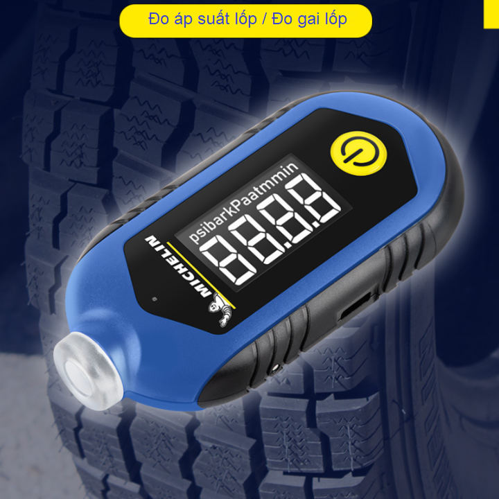 Đồng hồ đo áp suất lốp điện tử Michelin M2209, màn hình LCD 1 inch, đơn vị đo Psi, Kpa, Bar, At - Hàng Chính Hãng