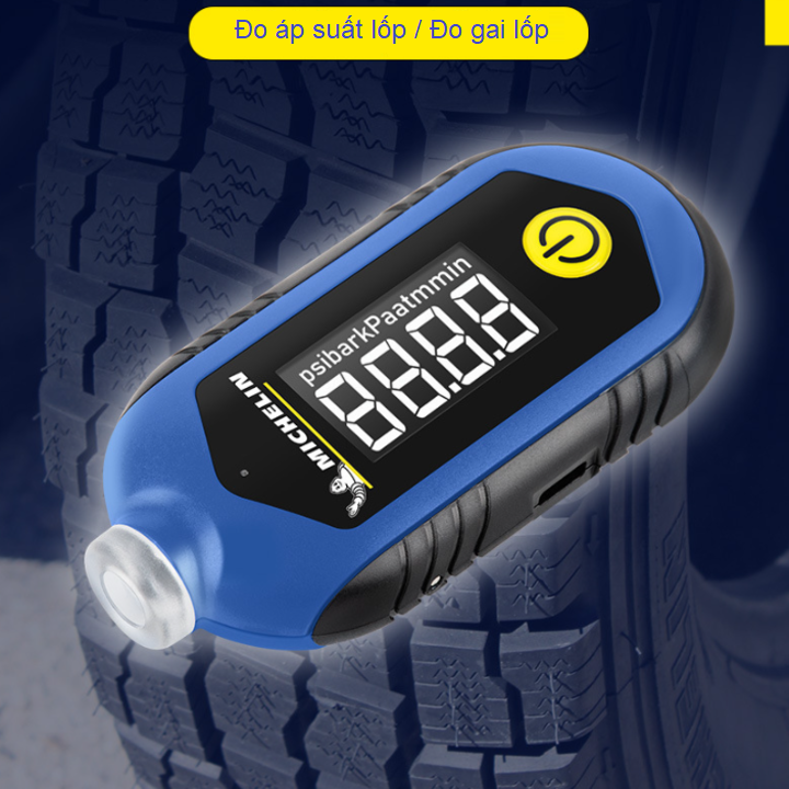 Đồng hồ đo áp suất lốp điện tử Michelin M2209, màn hình LCD 1 inch, đơn vị đo  Psi, Kpa, Bar, At (Kg/cm2) - Hàng Chính Hãng