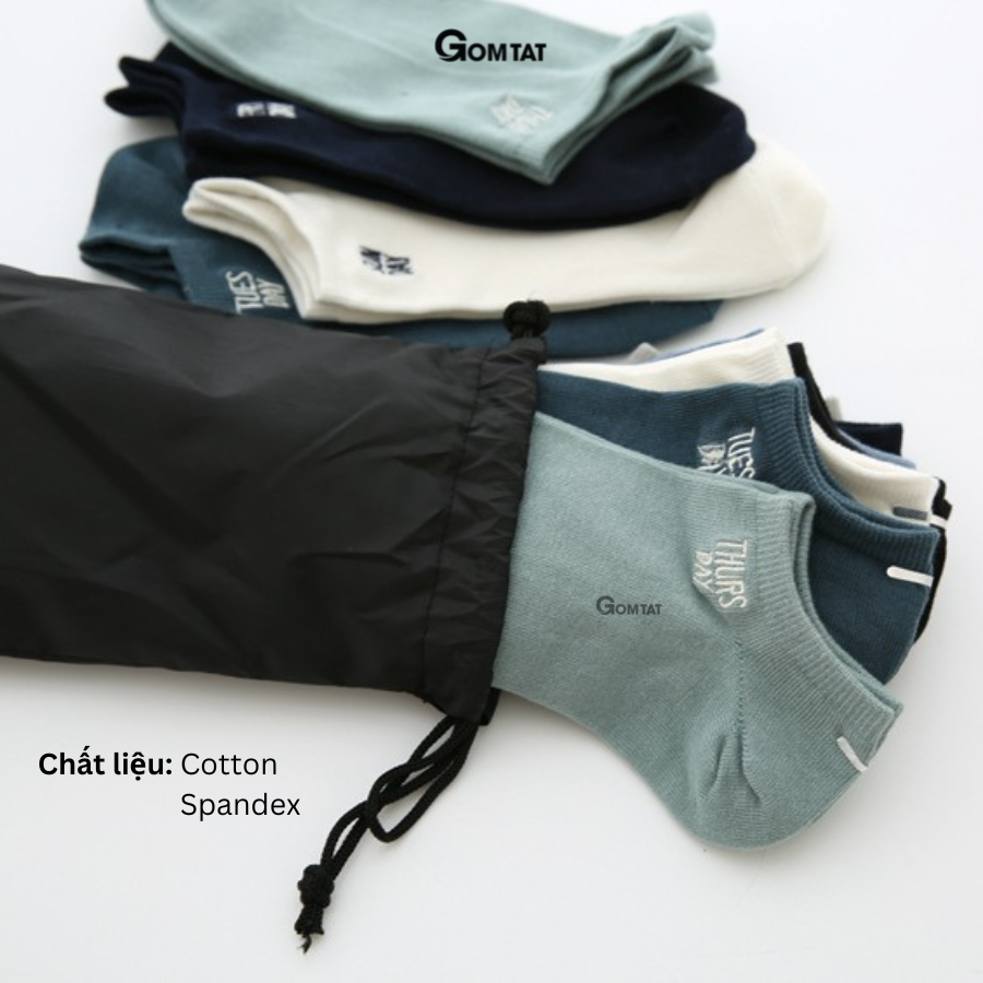 Set 7 đôi Vớ cổ ngắn nam chất liệu cotton cao cấp, tất nam cổ thấp 7 đôi sử dụng 7 ngày - VOTUAN-NAM02