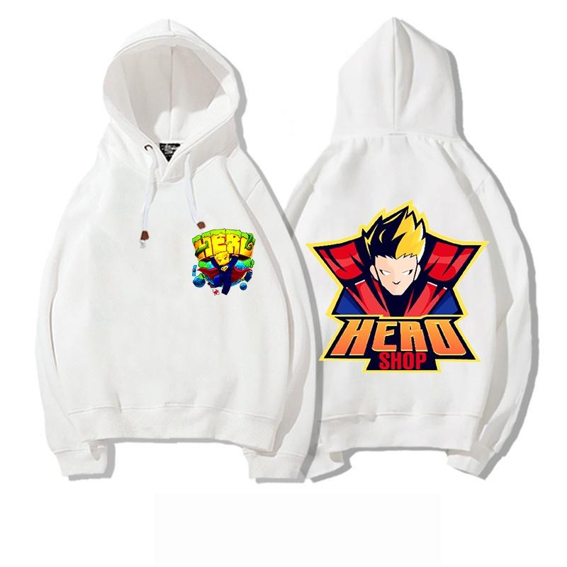 Áo khoác hoodie in hình hero team màu trắng cực chất bé trai bé gái đều mê hình in đẹp chất áo mát