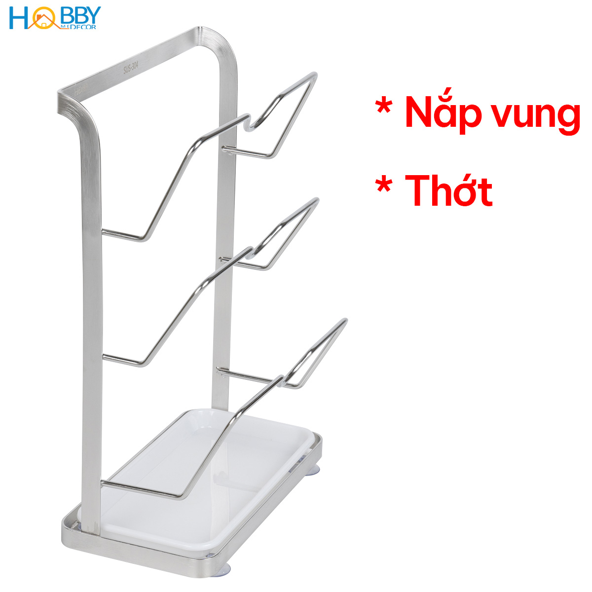 Kể để nắp vung thớt đa năng inox 304 Hobby home decor TT12